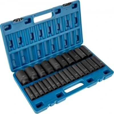Afbeelding van VEVOR slagmoersleuteldoppenset, 1/2&quot; 26 delige slagdoppen, 6 punts doppen, dopsleutelset, 10 36 mm, zware Cr V constructie