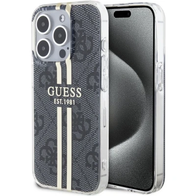 Afbeelding van Guess 4G Gold Stripe Back Case Apple iPhone 15 Pro Max (6.7&quot;) Zwart