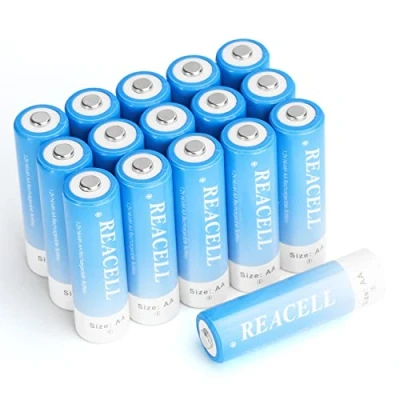 Afbeelding van REACELL 16 Stuks AA Accu Oplaadbare Batterijen 2800mAh 1,2V Ni MH 1200 Cycli Lage Zelfontlading met Opbergdoosje