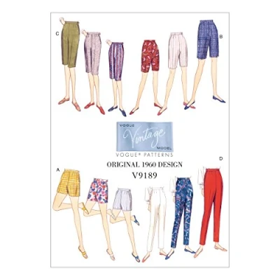 Afbeelding van Vogue Patterns 9189 A5, Misses Shorts en broeken, maten 6 14, meerkleurig