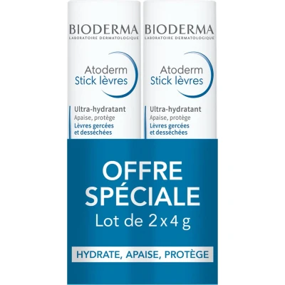 Afbeelding van Bioderma Atoderm Ultra Moisturizing Lip Stick Set van 2 x 4 g