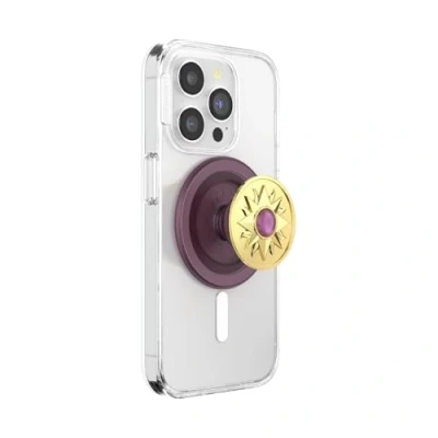 Afbeelding van PopSockets Ronde telefoongreep compatibel met MagSafe, inclusief adapterring, telefoonhouder, draadloos opladen emaille Sun Jewel Mauve