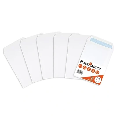 Afbeelding van Postmaster A5 Enveloppen Peel &amp; Seal 100GSM Wit Papier 25 Pack