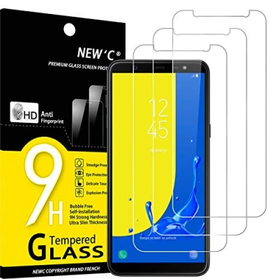 Afbeelding van NEW&#039;C 3 Stuks, Screen Protector voor Samsung Galaxy J6 2018 (SM J600F), Gehard Glass Schermbeschermer Film 0.33 mm ultra transparant, resistent
