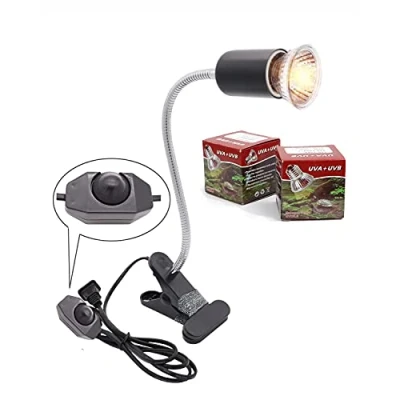 Afbeelding van yanhe Verwarmingslamp voor schildpad, aquarium E27, UVA + UVB, hotspot reptielen, 50 W, zwart