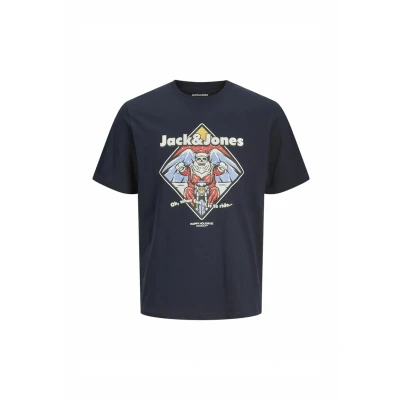 Afbeelding van Jack &amp; Jones XMAS Rundhalsausschnitt Tshirt print, Heren, Maat: XS, Sky captain
