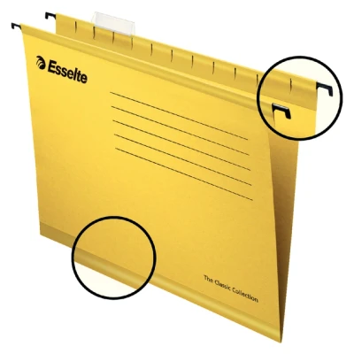Afbeelding van Esselte hangmappen voor laden Pendaflex Plus tussenafstand 330 mm, geel, doos van 25 stuks hangmap