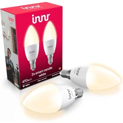 Afbeelding van Innr Zigbee E14 Smart LED kaarslamp warm wit (2700K) werkt met Philips Hue*, Amazon Echo (4e generatie) en SmartThings 470 lumen Dimbaar 2 pack