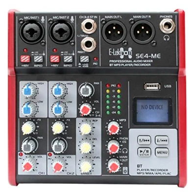Afbeelding van E Lektron SE 4 Live mengpaneel 2 kanaals mixer + stereo USB/Bluetooth/geluidskaart, incl. 48V fantoomvoeding