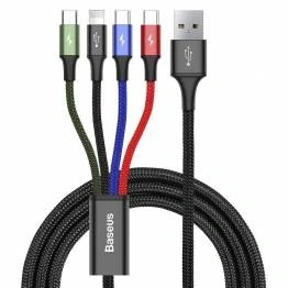 Afbeelding van Baseus 4 in 1 multi oplaadkabel USB Lightning, MicroUSB en 2x C