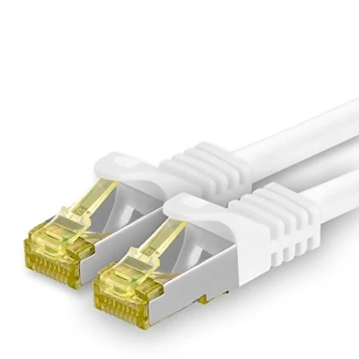 Afbeelding van Cat.7 Ethernet Cable Gigabit LAN Netwerkkabel RJ45 2m wit 1 stuk Cat7 Kabel netwerk ruwe 10 Gb s SFTP PIMF LSZH set Patchkabel met Rj 45 connector Cat.6a