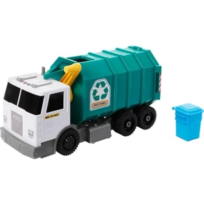 Afbeelding van Matchbox 15&quot; recycling truck, licht en geluid, speelgoedkaarten voor kinderen gemaakt van 80% ISCC gecertificeerd kunststof* (*Mass Balance Approach)