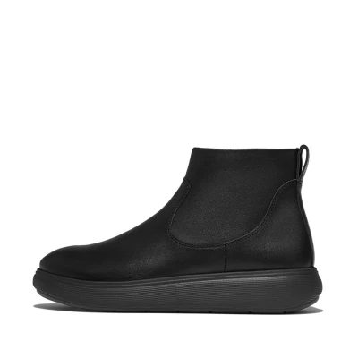 Afbeelding van Fitflop Enkellaarsjes met plateauzool, Dames, Maat: 42, All black Schoenen