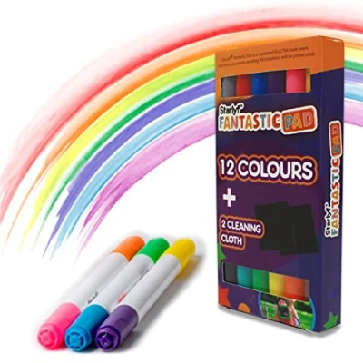 Afbeelding van 6 Dubbel gekleurde markeerstiften (12 kleuren) voor Fantastic Pad, Glow in the dark, Tekenen om Creativiteit te stimuleren
