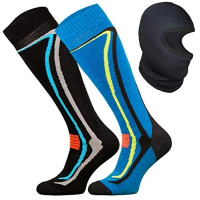 Afbeelding van Todo Skisokken, warm, 50% merinowol, voor heren en dames, ademend, thermisch, functionele sokken, wintersokken, 35 38 EU