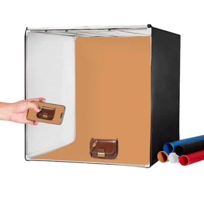 Afbeelding van VEVOR Fotobox voor studio lichtbox 100 x cm, kit Light Box 5600 K, 210 LED lampen 5 achtergronden, fotostudio CRI ≥ 95, lichttent