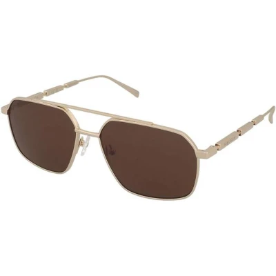 Afbeelding van Alexander Mcqueen Zonnebril goldcoloured/brown, Heren, Maat: 59, Gold coloured/brown