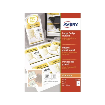Afbeelding van Avery grote badge, ft 10,5 x 14,8 cm, inclusief inserts, doos van 50 stuks badge