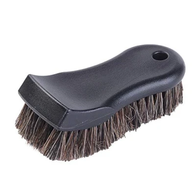 Afbeelding van JSCARLIFE Auto reinigingsborstel, zachte paardenhaar detaillering borstel antislip handvat wassen voertuigborstel voor velgchassis, radiatorrooster, motor, sofa lederen stof reiniging