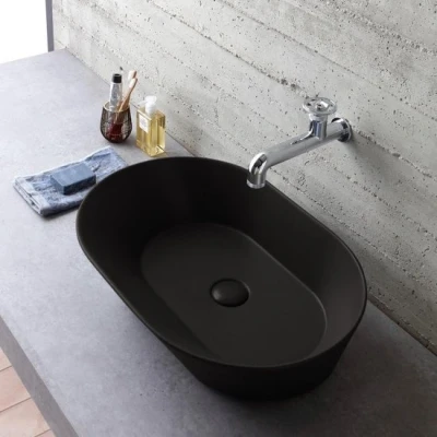 Afbeelding van Mees design waskom ovaal mat zwart