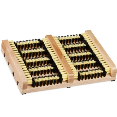 Afbeelding van Relaxdays 2 x voetveger antislip borstelmat voetenveger deurmat schoenenveger
