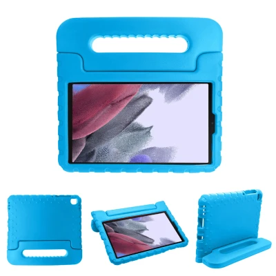 Afbeelding van Samsung Galaxy Tab A7 Lite Hoes: iMoshion Kidsproof Backcover met handvat Shockproof/Valbescherming Softcase,Backcover Blauw Siliconen En TPU
