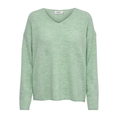 Afbeelding van ONLY Camilla Vneck L/S NOOS Trui, Dames, Maat: XS, Ether