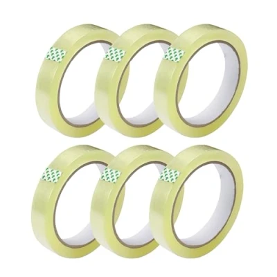 Afbeelding van GTSE, premium transparant plakband, 6 rollen, hoogwaardig plakband voor geschenkverpakking, 66 m x 24 mm per rol