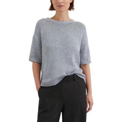 Afbeelding van Marc O&#039;Polo dames Fijngebreide pullover met ronde hals in de kleur Blauwgrijs, maat: L