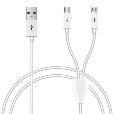 Afbeelding van GELRHONR USB naar Micro Splitter Kabel,2 in 1 kabel,USB 2.0 A Male 2 Sync oplaadkabel Adapter Cord 1M