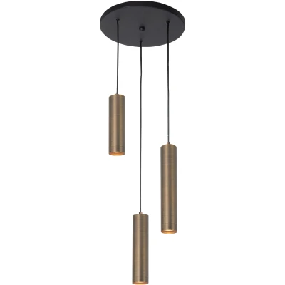 Afbeelding van Highlight Ronde pendel hanglamp Perugia oud goud 3x GU10 H5670.32
