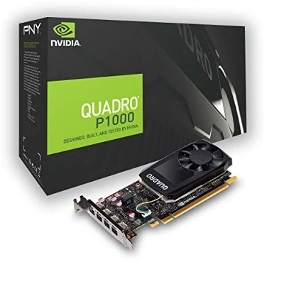 Afbeelding van PNY VCQP1000DVIV2 PB videokaart NVIDIA Quadro P1000 V2 4 GB GDDR5