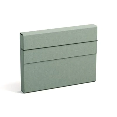 Afbeelding van Bigso Box of Sweden OLOF A4 map met elastiek, aktetas van vezelplaat en papier in linnenlook, extra ruime verzamelmap voor documenten, enz., mintgroen