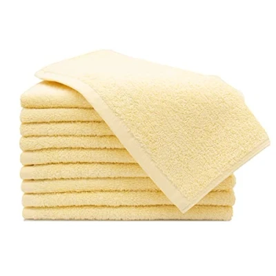 Afbeelding van ZOLLNER Set van 10 gastendoekjes, kleine en pluizige handdoeken, 30 x 50 cm, wasbaar tot 60 C, katoen, geel, hotelkwaliteit, Oeko Tex® gecertificeerd