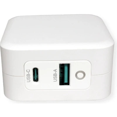 Afbeelding van ROLINE USB Oplader met Eurostekker, 2 poorten (Type A QC3.0, Type C PD), 65W