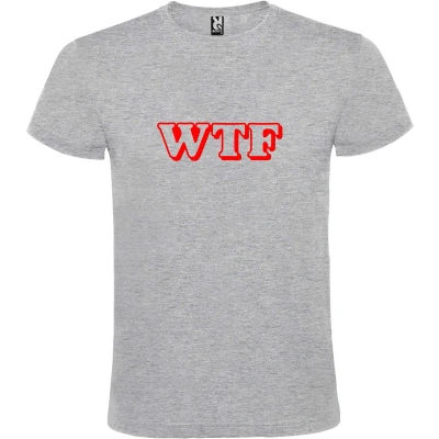 Afbeelding van Grijs T shirt ‘WTF’ Rood maat 4XL