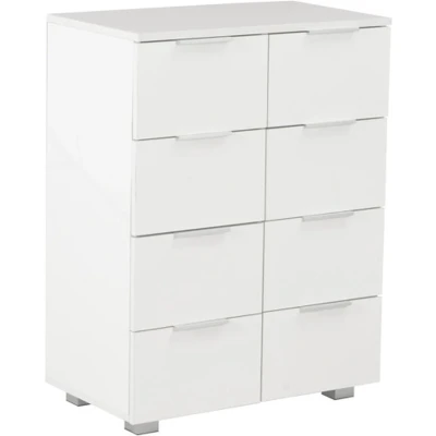 Afbeelding van vidaXL Dressoir 60x35x80 cm bewerkt hout hoogglans wit