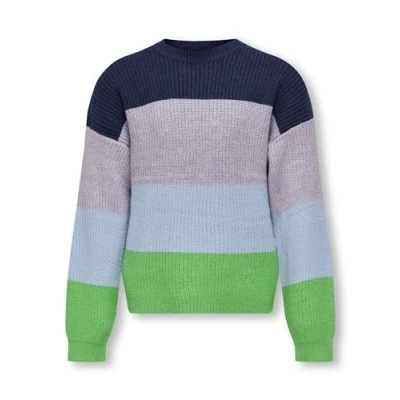 Afbeelding van KIDS ONLY GIRL gestreepte trui KOGSANDY felgroen/multicolor