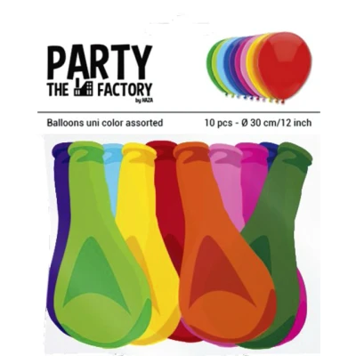 Afbeelding van Ballon Haza uni 30cm 10 stuks assorti