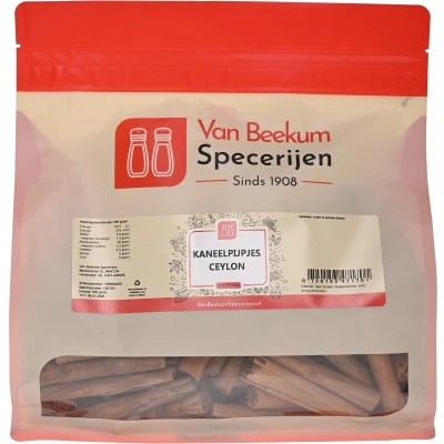 Afbeelding van Van Beekum Specerijen Kaneelpijpjes Ceylon 450 gram (hersluitbare stazak)
