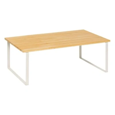 Afbeelding van 5Five Keuken/aanrecht rekje metaal/bamboe hout 50 x 30 18 cm keuken organizer naturel/wit verhoger