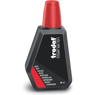 Afbeelding van Trodat 7011 navul stempelinkt voor inktkussens 28 ml. rood