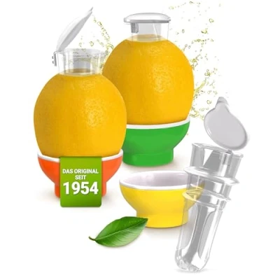 Afbeelding van Patent Safti 3 x citroenpers citroenschenktuit sinaasappellimoen citroen sapcentrifuge handmatige sappers citruspers (geel oranjegroen)