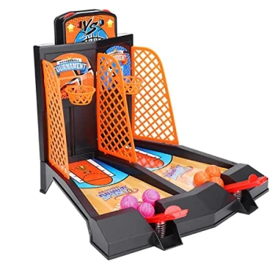 Afbeelding van Basketball Shooting Game, 2 Player Kids Tabletop Arcade Game Desktop Intelligence Toy Set with 6 Balls