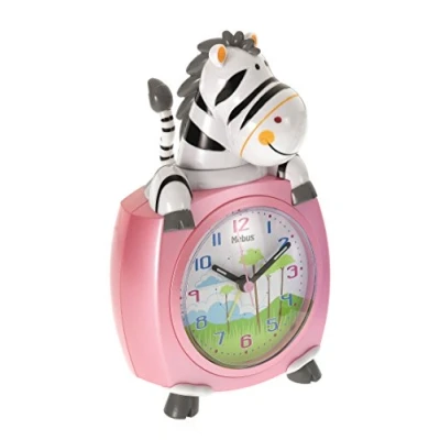 Afbeelding van Mebus kwarts kinderwekker zebra, roze