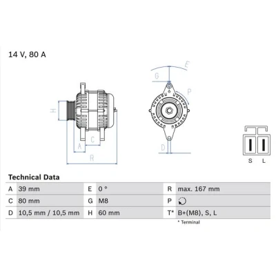 Afbeelding van Bosch Alternator/Dynamo 0 986 045 701