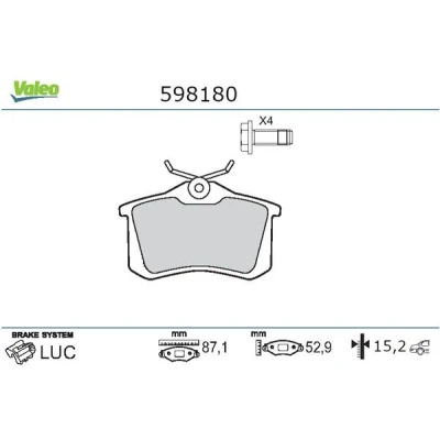 Afbeelding van Valeo Remblokset 598180