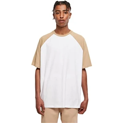 Afbeelding van Urban Classics Raglan TEE Tshirt print, Heren, Maat: Small, White unionbeige