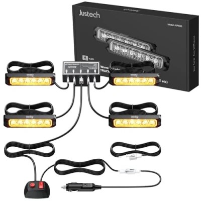 Afbeelding van 4 stuks 6 LED waarschuwingslichten frontflitser stroboscooplicht waterdicht IP68 knipperlicht waarschuwing beacon knipperlichten flitsmodule waarschuwingslicht noodgevallen licht