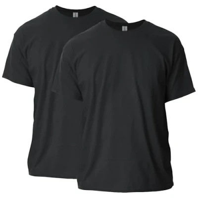 Afbeelding van Gildan T shirt voor heren, volwassenen, Ultra Cotton, 2 pack (set van 2), Zwart (2 Pack), 4XL